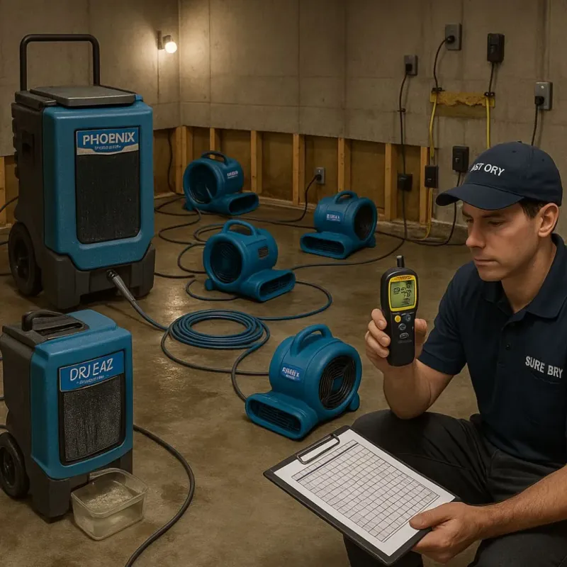 Structural Drying and Dehumidification process in Haledon, NJ